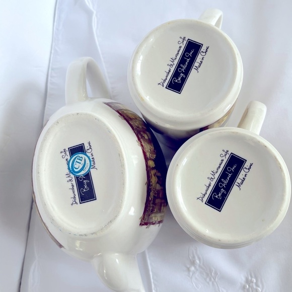 Bay Island Rooster Teapot and Two Tea/Coffee Cups Farmhouse Country Kitc… - Picture 7 of 16